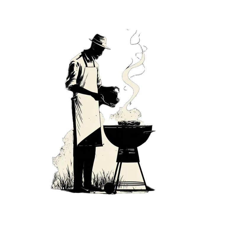 Bbq Silhouette Vinyl Car Decal Sticker – Waterproof & UV-Resistant 6.826666666666667"