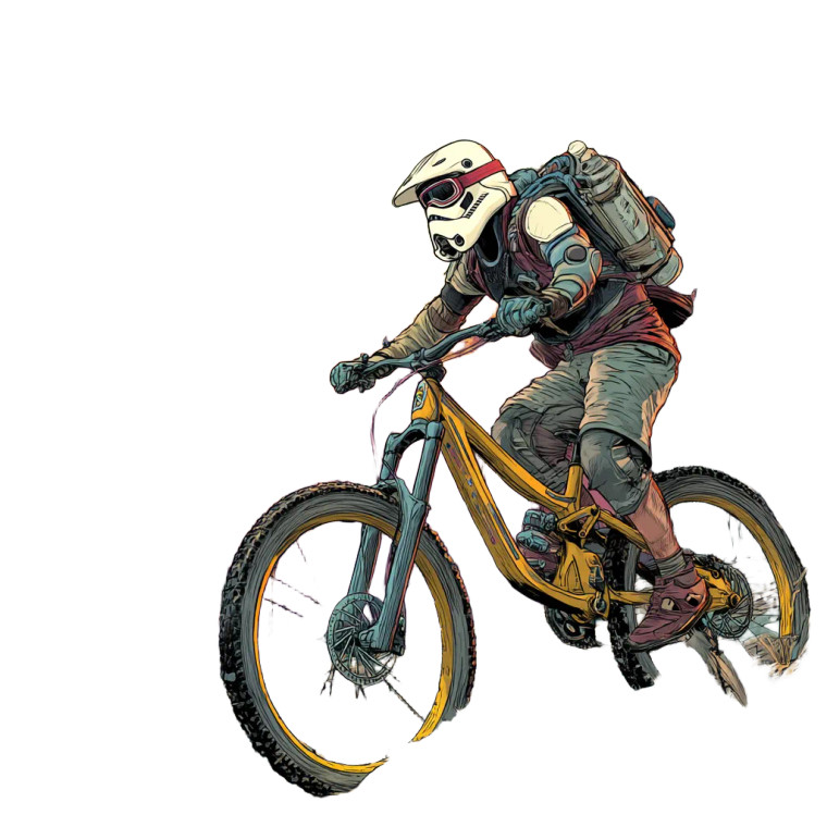 Mountain Biker V2 Vinyl Car Decal Sticker – Waterproof & UV-Resistant 3.4133333333333336"
