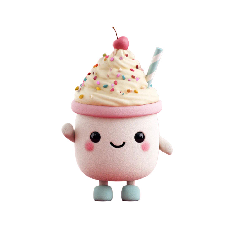 Cute Claymation Milkshake Vinyl Car Decal Sticker – Waterproof & UV-Resistant 6.826666666666667"