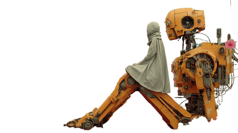 Girl On Robot V2 Vinyl Car Decal Sticker – Waterproof & UV-Resistant 5.4