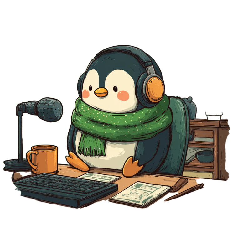 Livestreaming Penguin Vinyl Car Decal Sticker – Waterproof & UV-Resistant 3.4133333333333336"