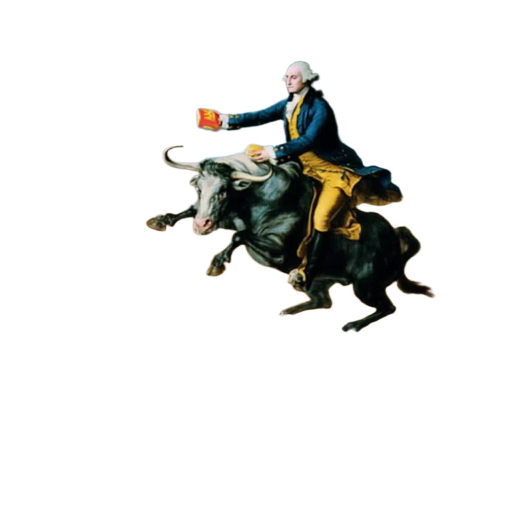 George Washington Bull Ride Vinyl Car Decal Sticker – Waterproof & UV-Resistant 6.826666666666667"