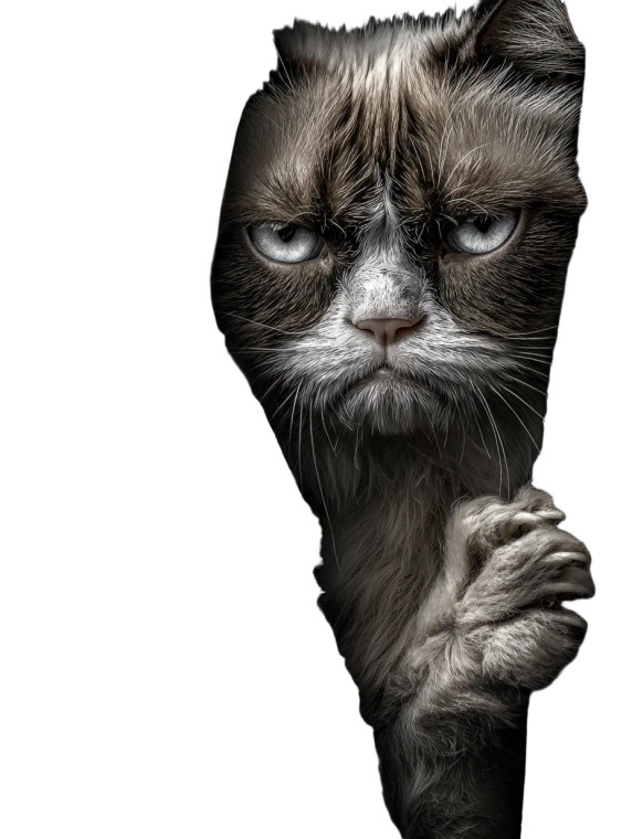 Grumpy Cat Climbs Vinyl Car Decal Sticker – Waterproof & UV-Resistant 8.213333333333333"