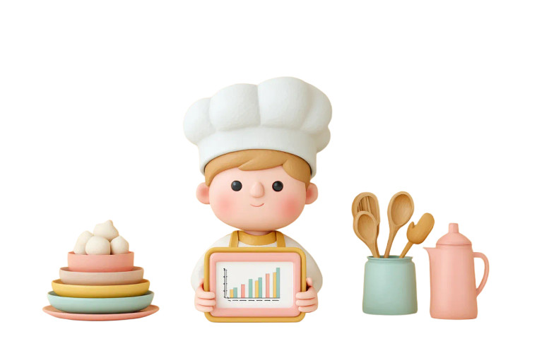 Kawaii Chef Analytics Vinyl Car Decal Sticker – Waterproof & UV-Resistant 2.986666666666667"