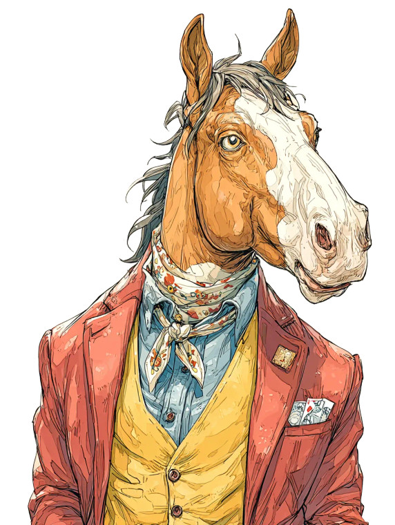 Gambler Horse V2 Vinyl Car Decal Sticker – Waterproof & UV-Resistant 8.213333333333333"