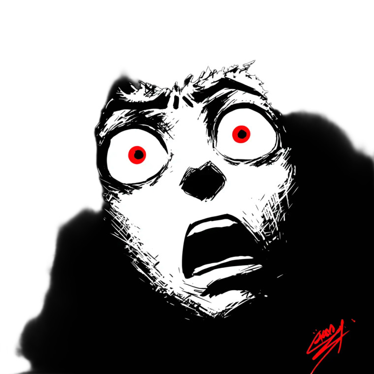 Scared Cartoon Face Vinyl Car Decal Sticker – Waterproof & UV-Resistant 3.4133333333333336"