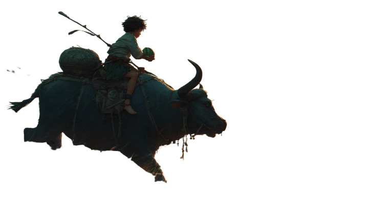 Shepherd Boy Ox Vinyl Car Decal Sticker – Waterproof & UV-Resistant 5.4
