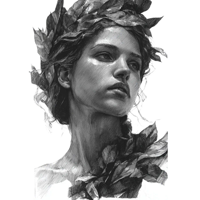 Greek Goddess Portrait V4 Vinyl Car Decal Sticker – Waterproof & UV-Resistant 3.4133333333333336"