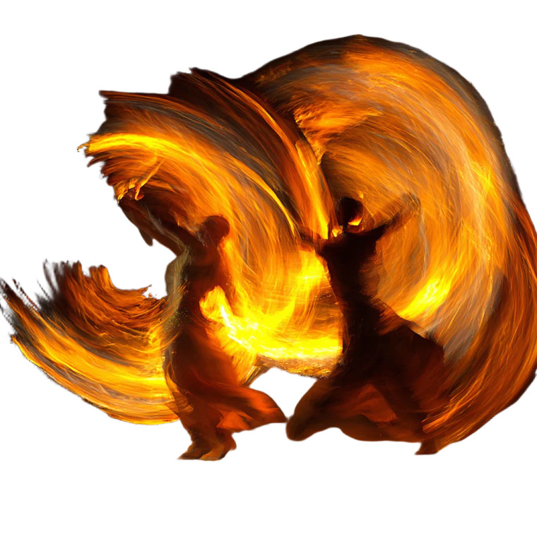 Abstract Fire Dancers Vinyl Car Decal Sticker – Waterproof & UV-Resistant 3.4133333333333336"