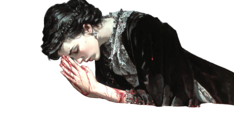 Sorrowful Woman Painting Vinyl Car Decal Sticker – Waterproof & UV-Resistant 5.4