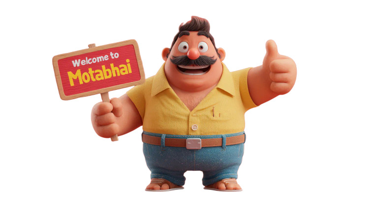 Motabhai Mascot Vinyl Car Decal Sticker – Waterproof & UV-Resistant 5.4