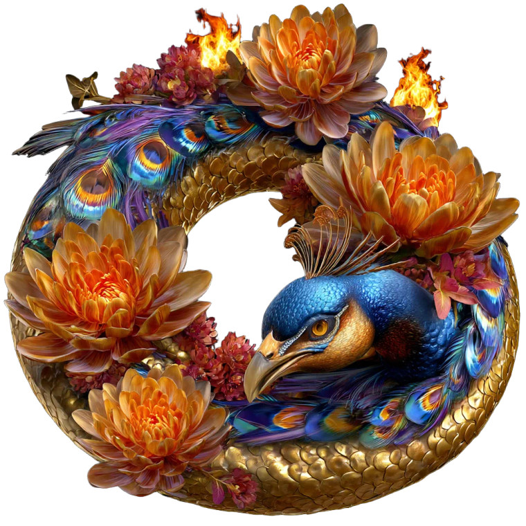 Phoenix Flower Sigil Vinyl Car Decal Sticker – Waterproof & UV-Resistant 6.826666666666667"