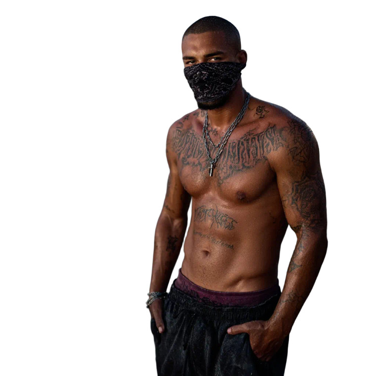 Masked Gangster Portrait Vinyl Car Decal Sticker – Waterproof & UV-Resistant 3.4133333333333336"