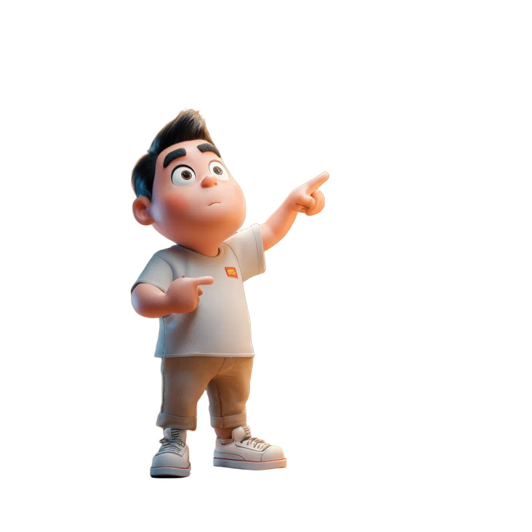 Asian Man Pointing Vinyl Car Decal Sticker – Waterproof & UV-Resistant 3.4133333333333336"