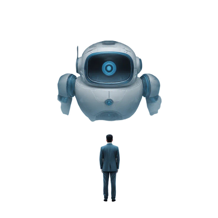 Futuristic Robot Icon Vinyl Car Decal Sticker – Waterproof & UV-Resistant 6.826666666666667"