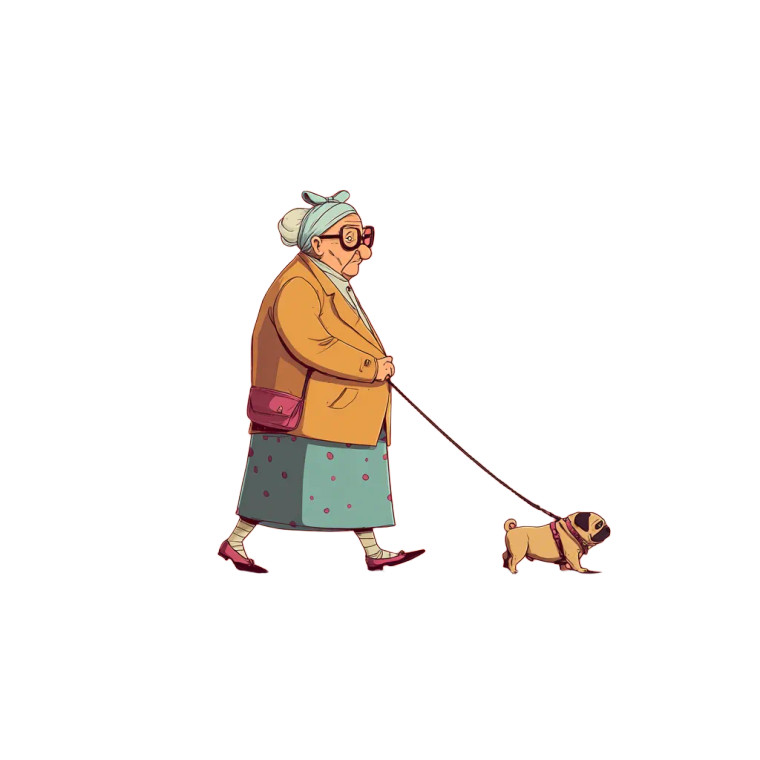 Stylish Granny Walk Vinyl Car Decal Sticker – Waterproof & UV-Resistant 3.4133333333333336"