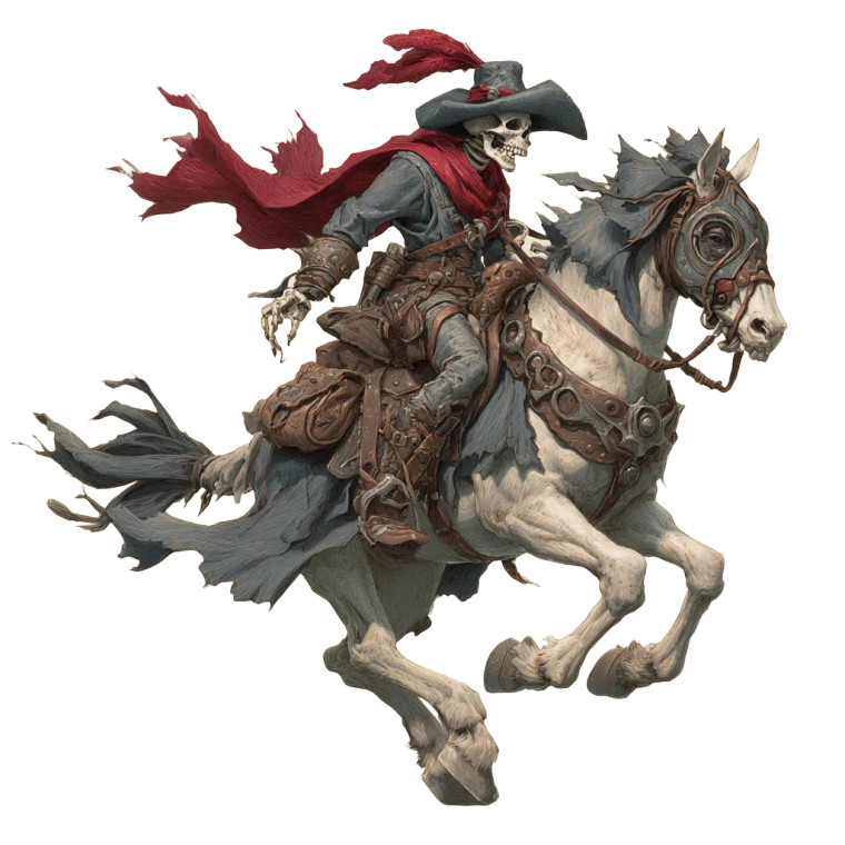 Skeletal Cowboy Rider Vinyl Car Decal Sticker – Waterproof & UV-Resistant 3.4133333333333336"