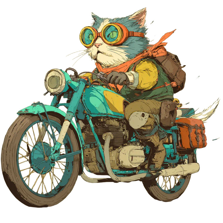 Cyberpunk Cat Rider V2 Vinyl Car Decal Sticker – Waterproof & UV-Resistant 6.826666666666667"