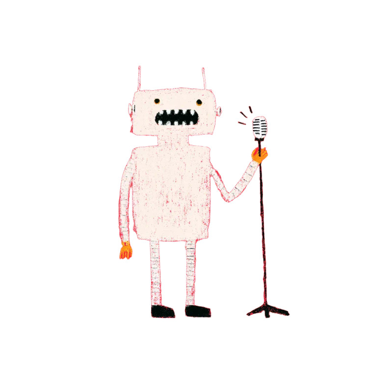 Singing Robot Vinyl Car Decal Sticker – Waterproof & UV-Resistant 6.826666666666667"