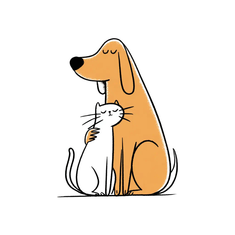 Dog And Cat Hug Vinyl Car Decal Sticker – Waterproof & UV-Resistant 6.826666666666667"