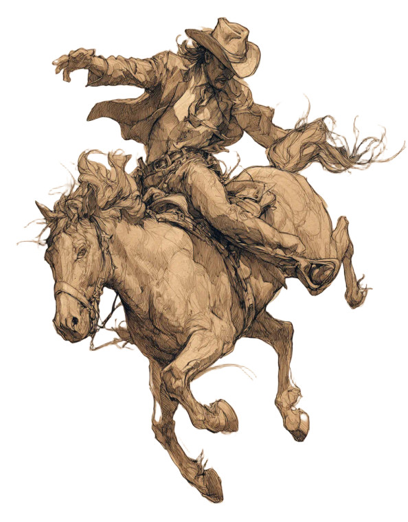 Flying Cowboy Vinyl Car Decal Sticker – Waterproof & UV-Resistant 4.16"