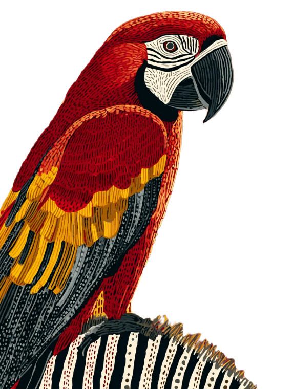 Whimsical Parrot Zebra Vinyl Car Decal Sticker – Waterproof & UV-Resistant 4.1066666666666665"