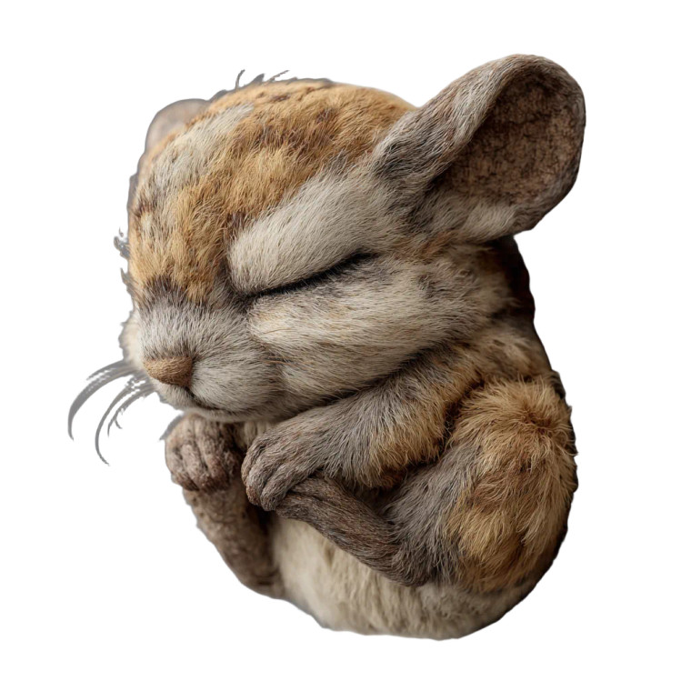 Sleeping Dormouse Vinyl Car Decal Sticker – Waterproof & UV-Resistant 3.4133333333333336"