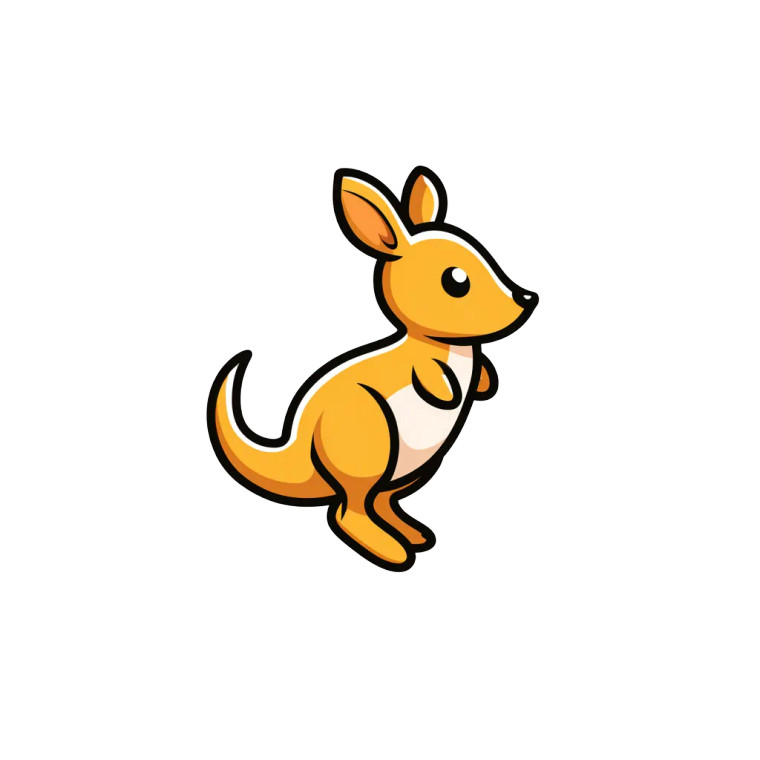 Jumping Kangaroo Logo Vinyl Car Decal Sticker – Waterproof & UV-Resistant 6.826666666666667"