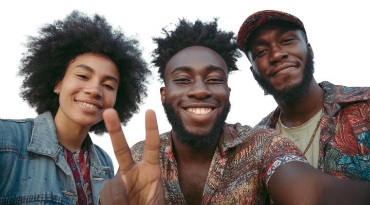 Friends Taking Selfies Vinyl Car Decal Sticker – Waterproof & UV-Resistant 5.4