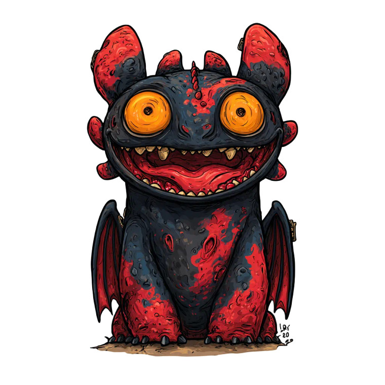 Chibi Toothless Dragon Vinyl Car Decal Sticker – Waterproof & UV-Resistant 3.4133333333333336"