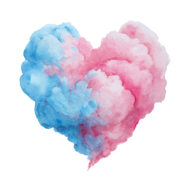 Heart Cotton Candy Vinyl Car Decal Sticker – Waterproof & UV-Resistant 3.4133333333333336"