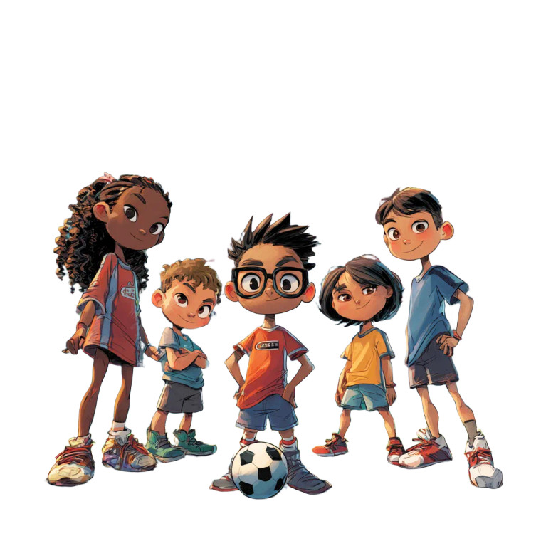 Children Playing Soccer V2 Vinyl Car Decal Sticker – Waterproof & UV-Resistant 3.4133333333333336"