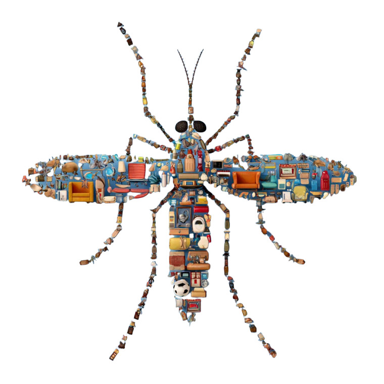 Giant Mosquito Mosaic Vinyl Car Decal Sticker – Waterproof & UV-Resistant 6.826666666666667"