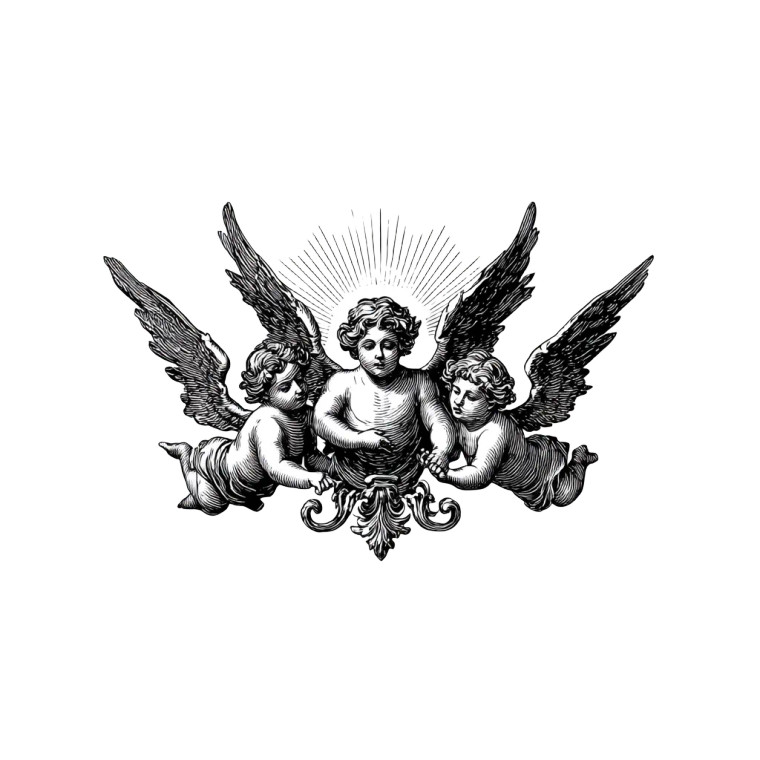 Lucifel And Cherubs Vinyl Car Decal Sticker – Waterproof & UV-Resistant 3.4133333333333336"