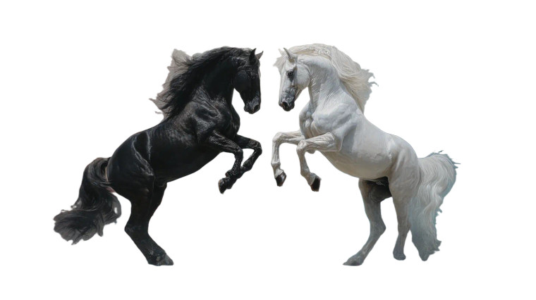 Cosmic Chess Horses Vinyl Car Decal Sticker – Waterproof & UV-Resistant 5.4