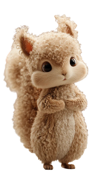 Fluffy Squirrel Character Vinyl Car Decal Sticker – Waterproof & UV-Resistant 9.706666666666667"