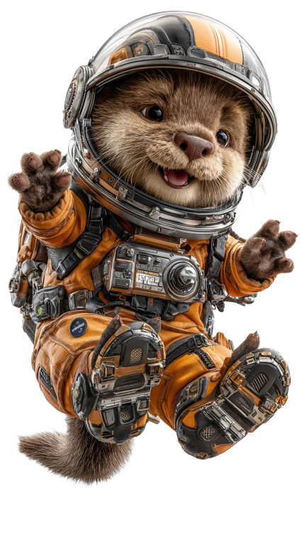 Astronaut Otter V3 Vinyl Car Decal Sticker – Waterproof & UV-Resistant 9.706666666666667"