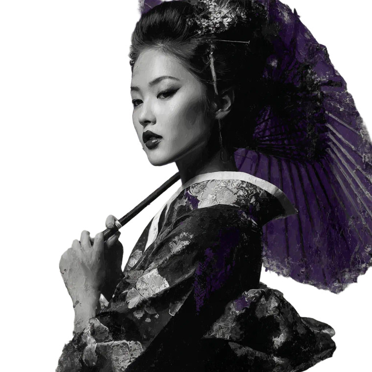 Photo Realistic Geisha Vinyl Car Decal Sticker – Waterproof & UV-Resistant 3.4133333333333336"