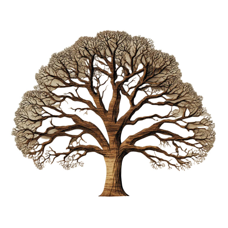 Walnut Tree Icon Vinyl Car Decal Sticker – Waterproof & UV-Resistant 3.4133333333333336"