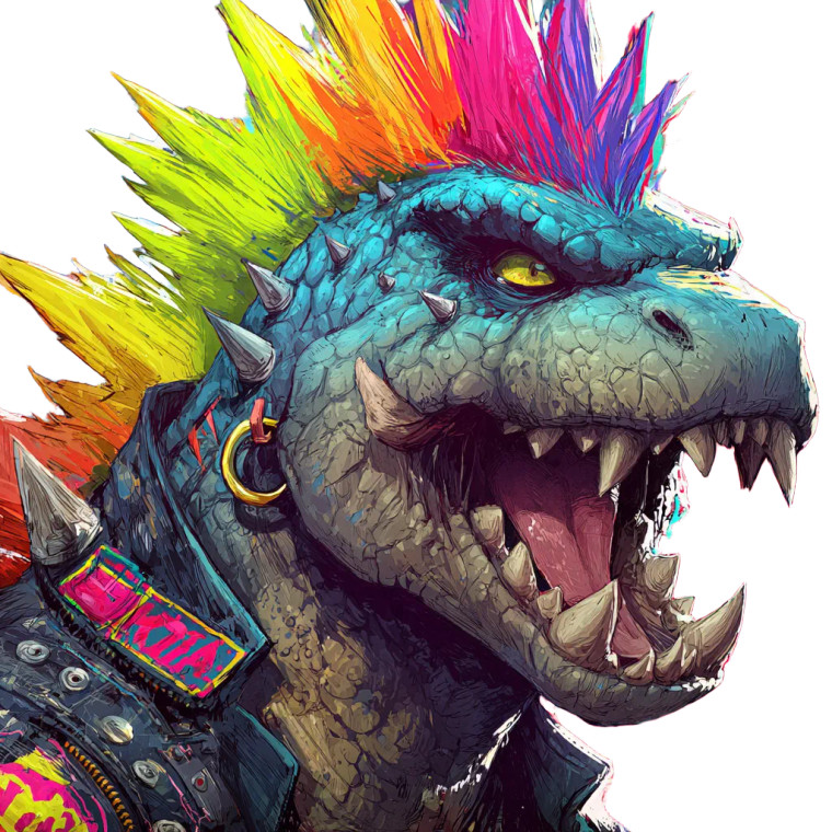 Punk Godzilla Vinyl Car Decal Sticker – Waterproof & UV-Resistant 3.4133333333333336"