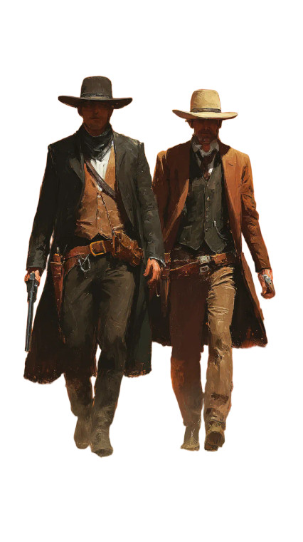 Western Figures Duo Vinyl Car Decal Sticker – Waterproof & UV-Resistant 4.8533333333333335"