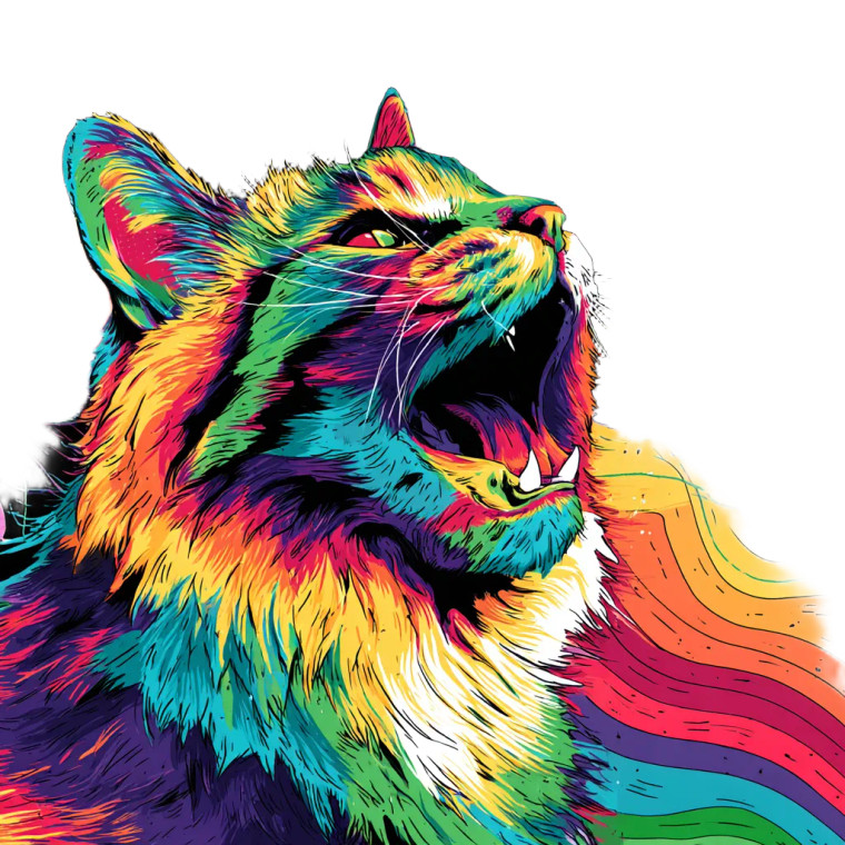Rainbow Space Cat Vinyl Car Decal Sticker – Waterproof & UV-Resistant 3.4133333333333336"