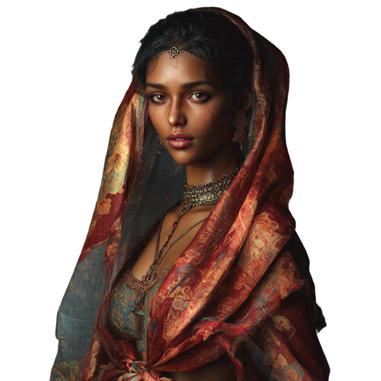 Elegant Indian Woman V9 Vinyl Car Decal Sticker – Waterproof & UV-Resistant 3.4133333333333336"