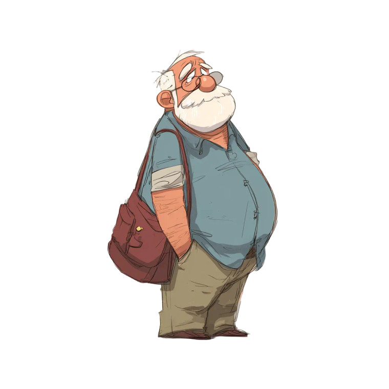Fat Old Man Vinyl Car Decal Sticker – Waterproof & UV-Resistant 3.4133333333333336"