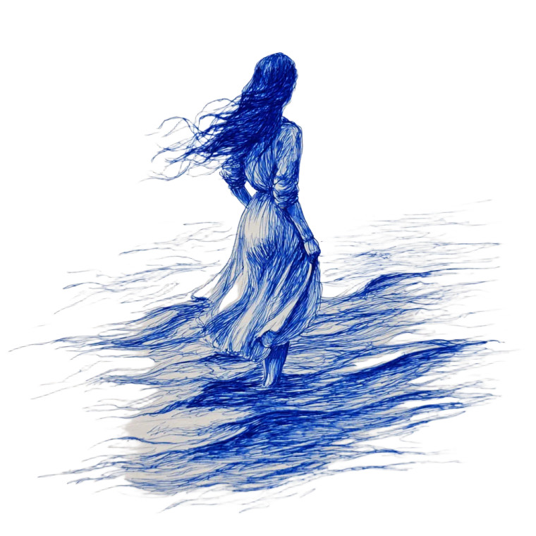 Blue Hair Mermaid Vinyl Car Decal Sticker – Waterproof & UV-Resistant 3.4133333333333336"