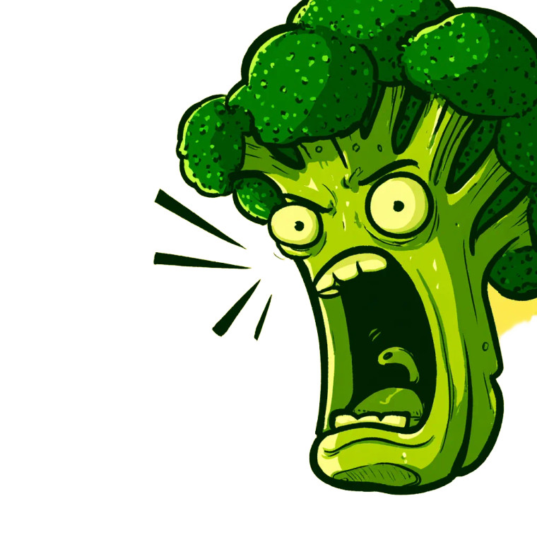 Screaming Broccoli Vinyl Car Decal Sticker – Waterproof & UV-Resistant 3.4133333333333336"