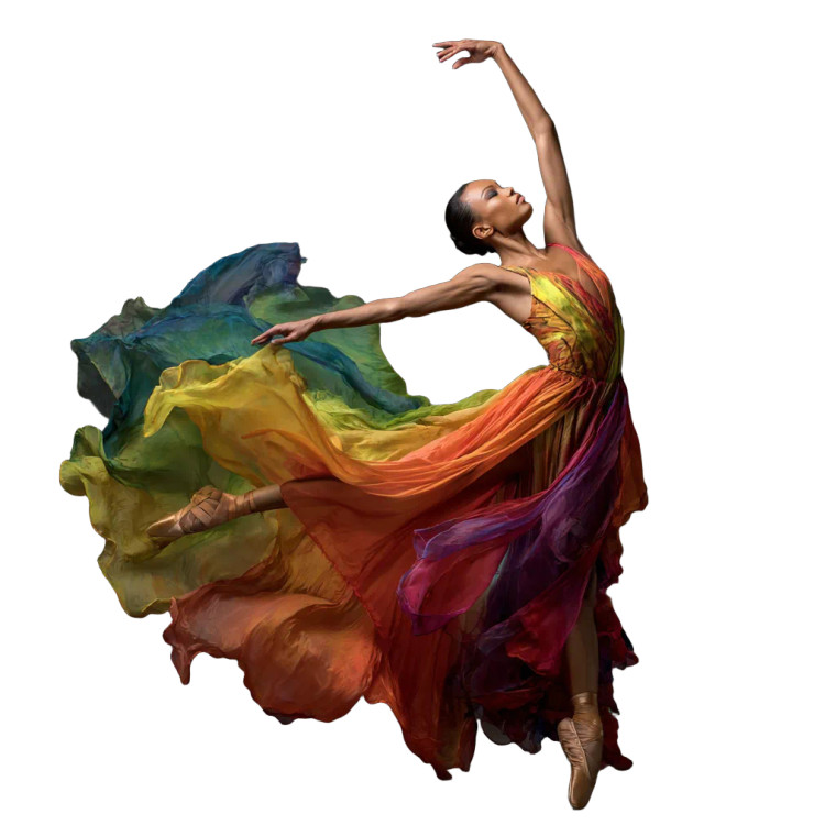 Rainbow Ballet Dancer Vinyl Car Decal Sticker – Waterproof & UV-Resistant 3.4133333333333336"