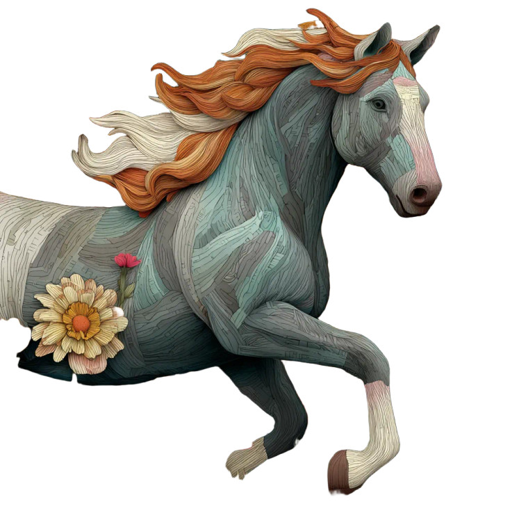 Gray Running Horse Vinyl Car Decal Sticker – Waterproof & UV-Resistant 6.826666666666667"