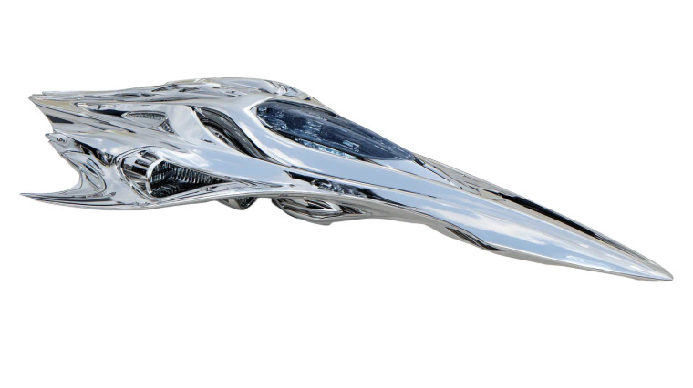Sleek Chrome Spaceship Vinyl Car Decal Sticker – Waterproof & UV-Resistant 5.4