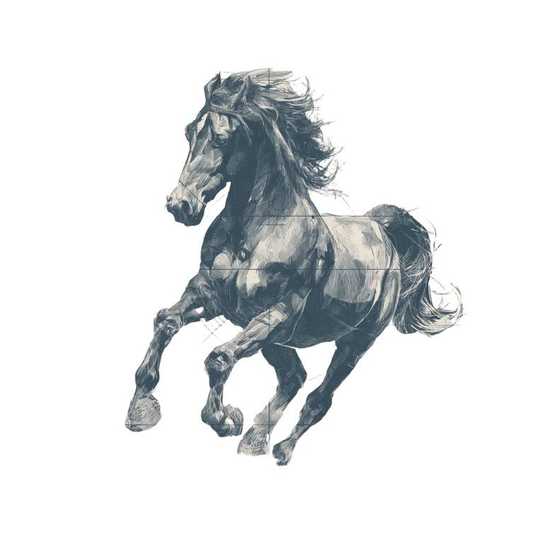 Dynamic Horse Vinyl Car Decal Sticker – Waterproof & UV-Resistant 3.4133333333333336"